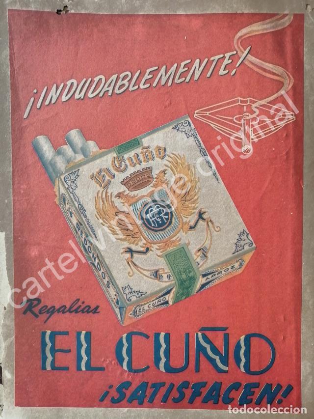 Poster collecting: CARTEL ANTIGUO ORIGINAL DE CIGARROS EL CU&Ntilde;O 1940s / MUY RARO
