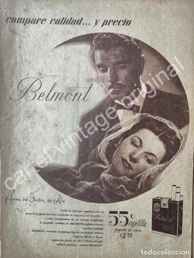Poster collecting: CARTEL ANTIGUO ORIGINAL DE CIGARROS BELMONT 1941 AROMA