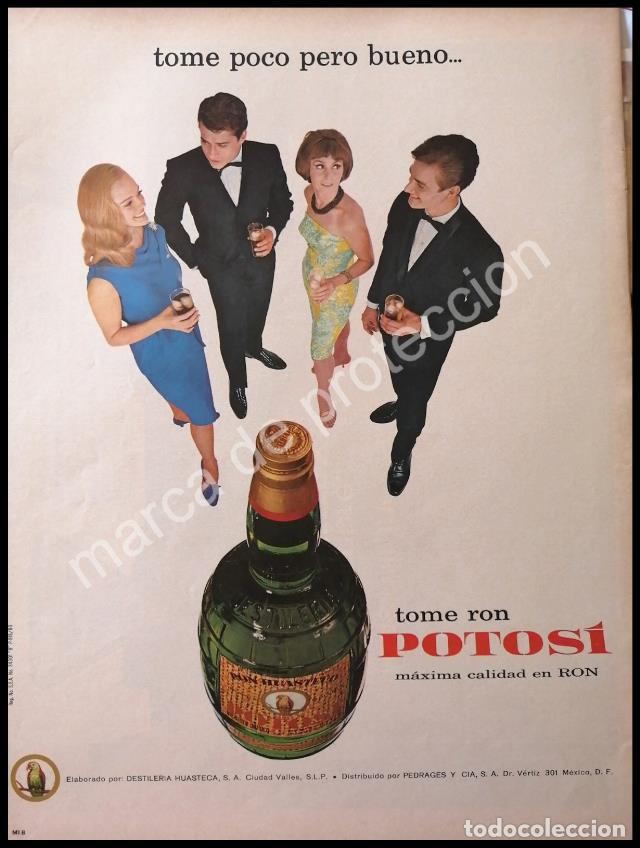 Poster collecting: CARTEL ANTIGUO ORIGINAL DE RON POTOSI 1965 / DESTILERIA HUASTECA -3 RARO