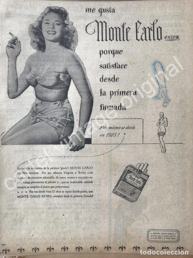 Poster collecting: CARTEL ANTIGUO ORIGINAL DE CIGARROS MONTECARLO 1947 /7