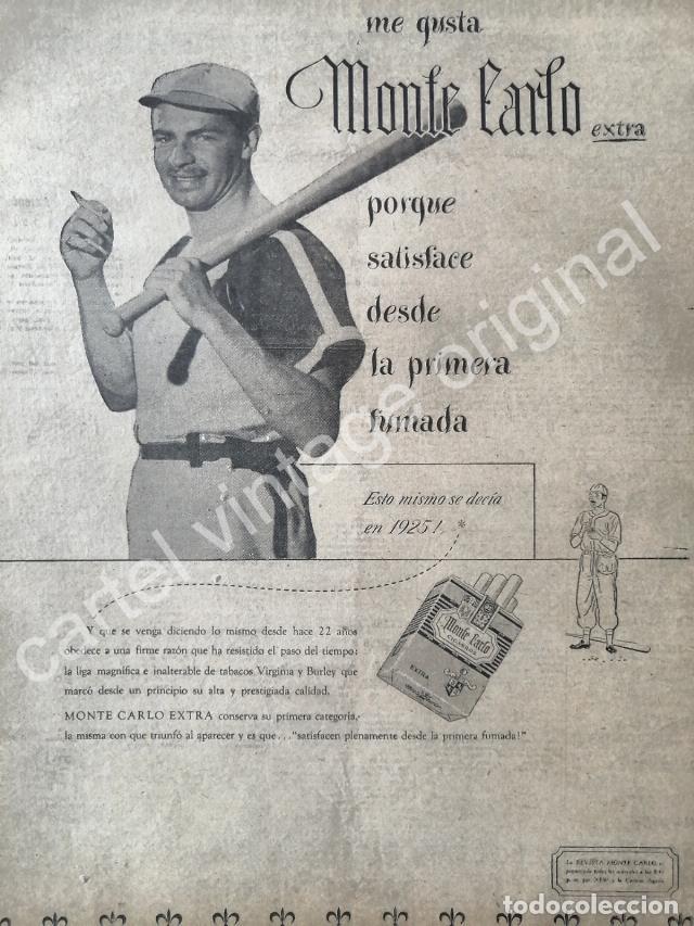 Poster collecting: CARTEL ANTIGUO ORIGINAL DE CIGARROS MONTECARLO 1947 /8
