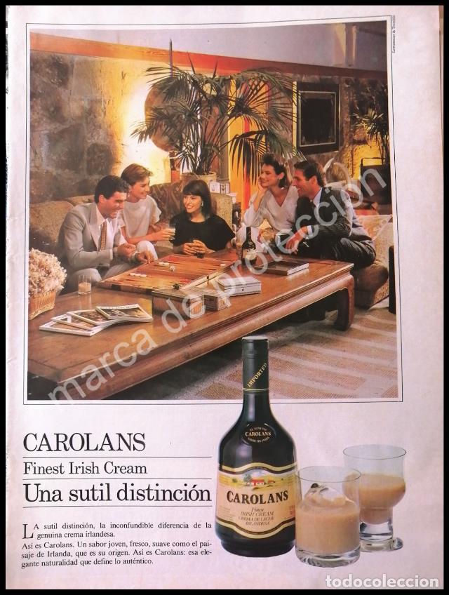 Poster collecting: CARTEL ANTIGUO ORIGINAL DE CREMA IRLANDESA CAROLANS 1980s ESPA&Ntilde;A