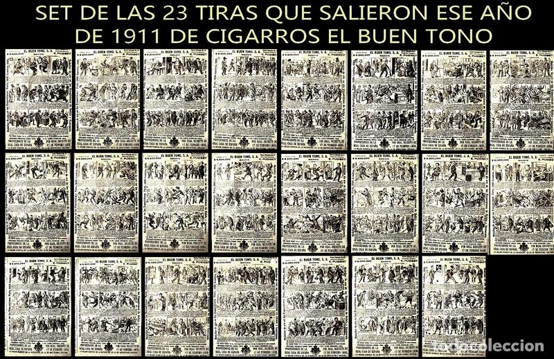 Poster collecting: CARTEL ANTIGUO ORIGINAL DE 23 TIRAS COMICAS 1911 TABACOS EL BUEN TONO SERIE COMPLETA