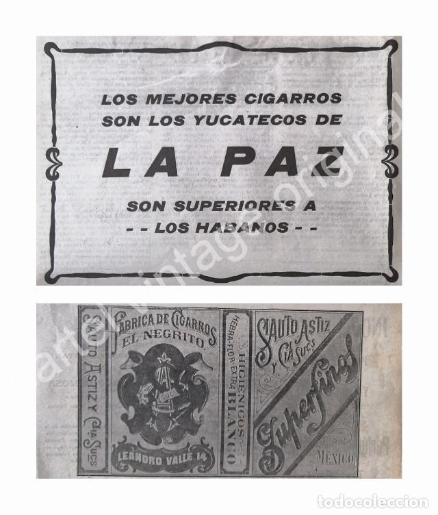 Poster collecting: CARTEL ANTIGUO ORIGINAL DE SET DE 2. CIGARROS NEGRITOS & LA PAZ 1912 / RARO