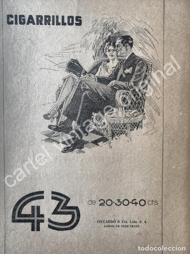 Poster collecting: CARTEL ANTIGUO ORIGINAL DE CIGARROS 43. PICCARDO & CIA. 1927 /8