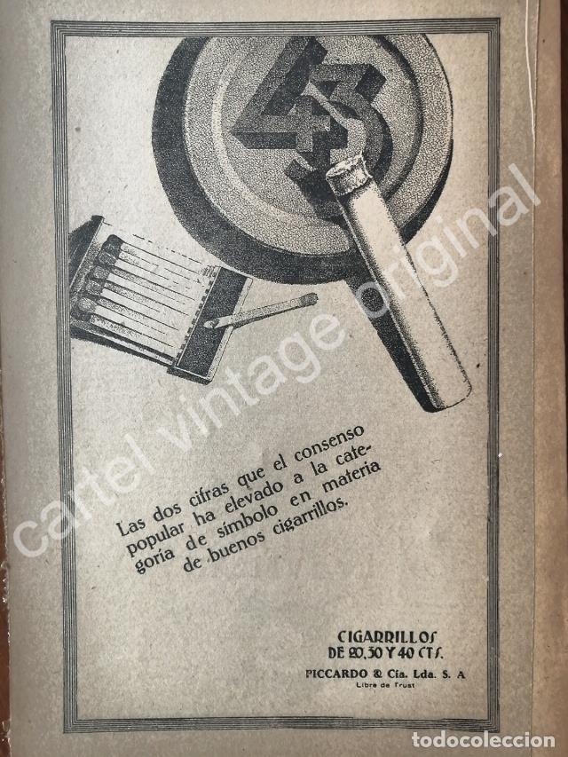 Poster collecting: CARTEL ANTIGUO ORIGINAL DE CIGARROS 43. PICCARDO & CIA. 1927 /7