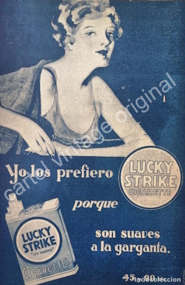 Poster collecting: CARTEL ANTIGUO ORIGINAL DE CIGARROS LUCKY STRIKE 1930