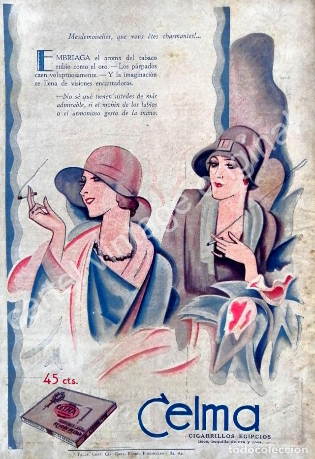 Poster collecting: CARTEL ANTIGUO ORIGINAL DE CIGARROS CELMA EXTRA 1930 / MUY RARO