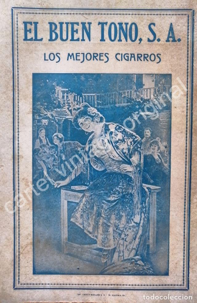 Poster collecting: CARTEL ANTIGUO ORIGINAL DE CIGARROS EL BUEN TONO S.A 1920 / GITANAS