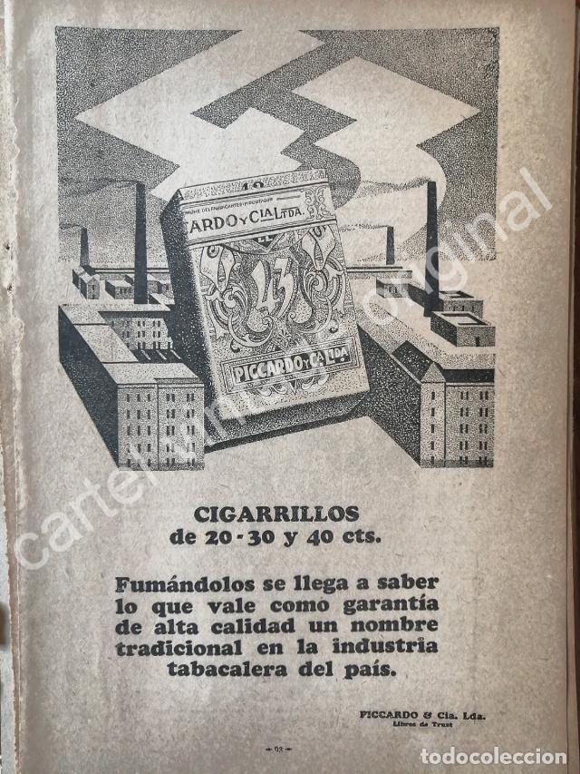 Poster collecting: CARTEL ANTIGUO ORIGINAL DE CIGARROS 43. PICCARDO & CIA. 1929 /10