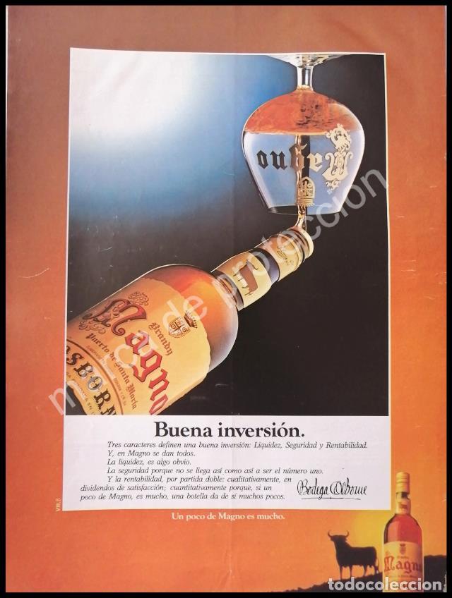 Poster collecting: CARTEL ANTIGUO ORIGINAL DE BRANDY MAGNO. BODEGAS OSBORNE 1990