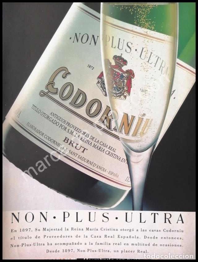 Poster collecting: CARTEL ANTIGUO ORIGINAL DE VINOS CORDONIU. NON PLUS ULTRA 1980s