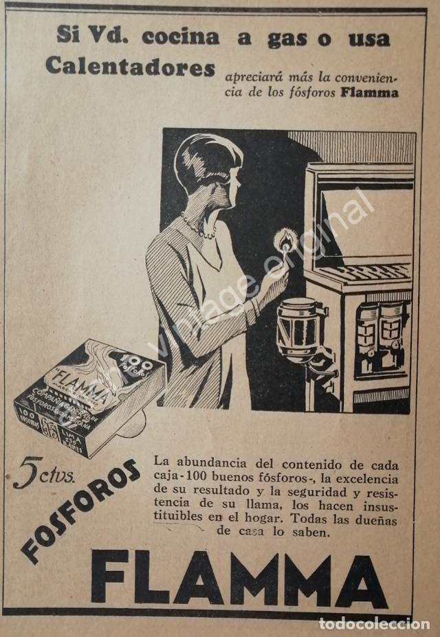 Poster collecting: CARTEL ANTIGUO ORIGINAL DE FOSFOROS FLAMMA A&Ntilde;OS 20s