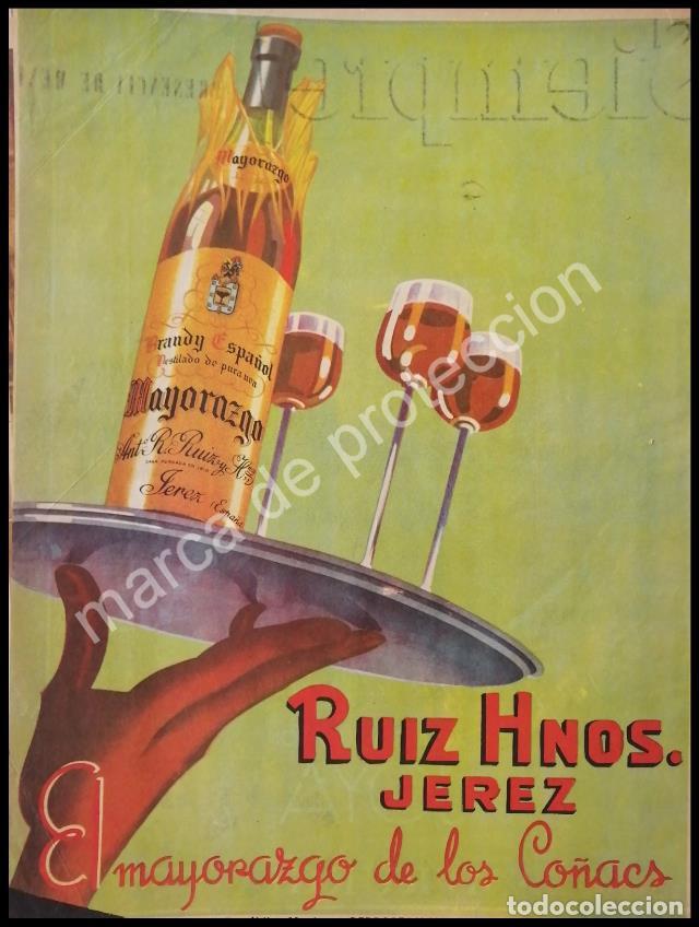 Poster collecting: CARTEL ANTIGUO ORIGINAL DE BRANDY RUIZ HERMANOS 1955 MUY RARO