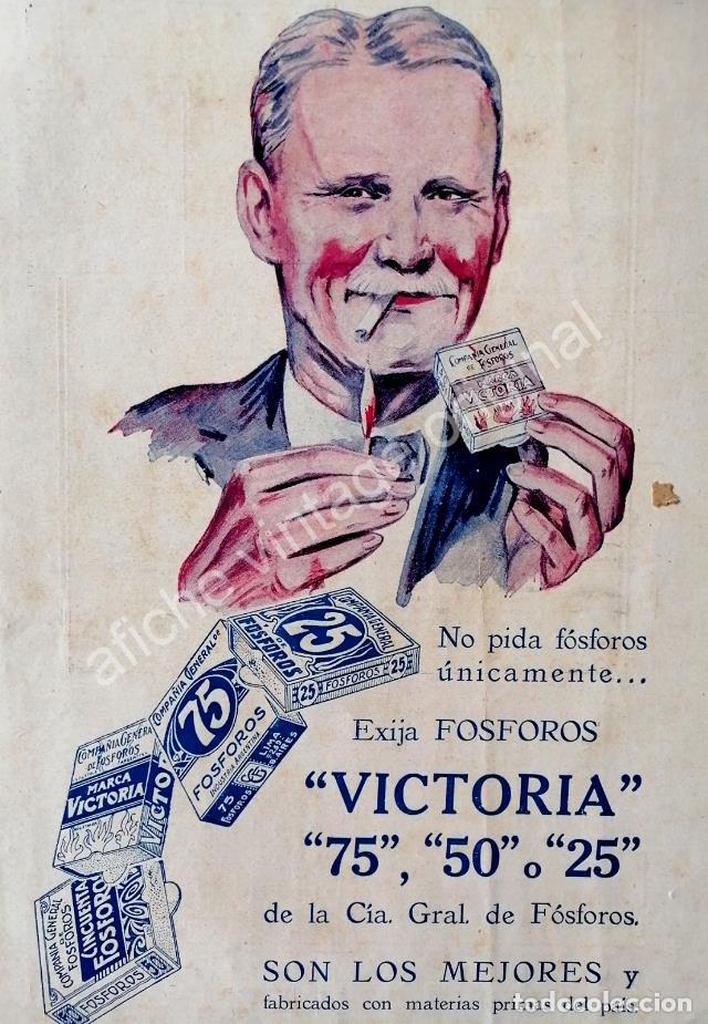 Poster collecting: CARTEL ANTIGUO ORIGINAL DE FOSFOROS VICTORIA A&Ntilde;OS 20s /4