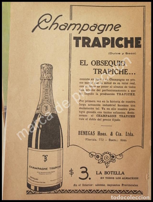 Sammeln von Plakaten: CARTEL ANTIGUO ORIGINAL DE CHAMPAGNE TRAPICHE 1927