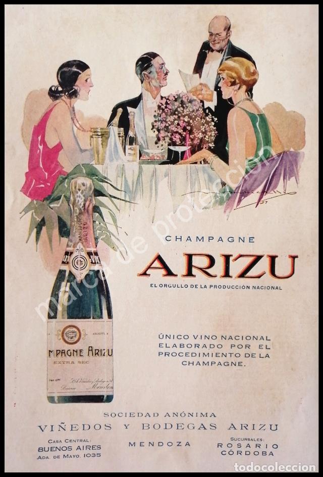 Sammeln von Plakaten: CARTEL ANTIGUO ORIGINAL DE VINOS ARIZU 1927 RARO ARTE PUBLICITARIO