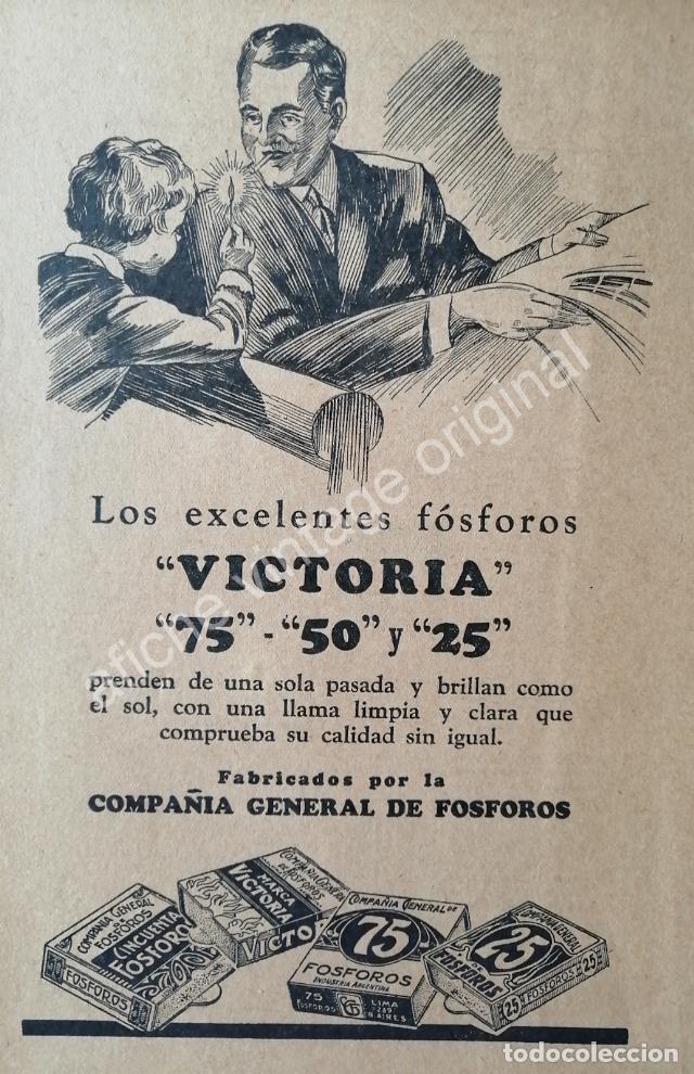 Sammeln von Plakaten: CARTEL ANTIGUO ORIGINAL DE FOSFOROS VICTORIA A&Ntilde;OS 20s /10
