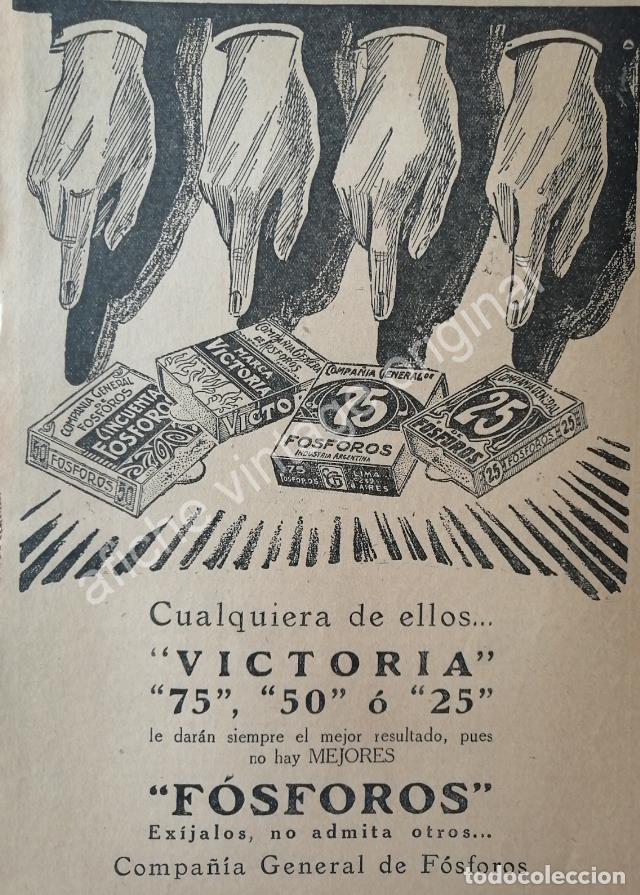 Sammeln von Plakaten: CARTEL ANTIGUO ORIGINAL DE FOSFOROS VICTORIA A&Ntilde;OS 20s /8
