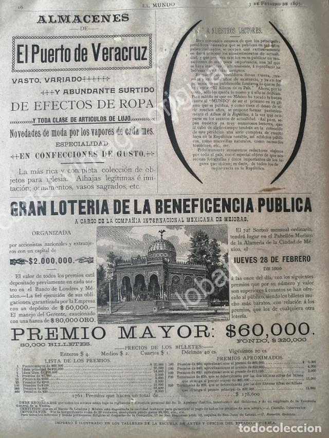 Sammeln von Plakaten: CARTEL ANTIGUO ORIGINAL DE LOTERIA NACIONAL 1895 CON EL KIOSKO MORISCO Y MAS