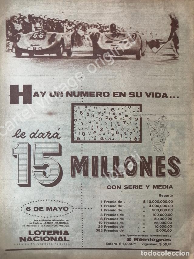 Sammeln von Plakaten: CARTEL ANTIGUO ORIGINAL DE LOTERIA NACIONAL 1960 /18
