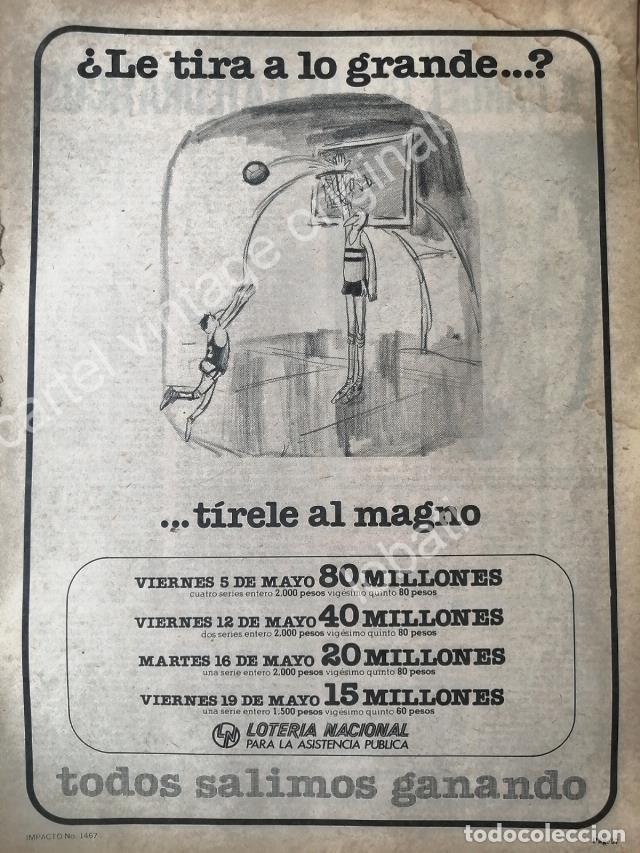 Poster collecting: CARTEL ANTIGUO ORIGINAL DE LOTERIA NACIONAL 1970s DIBUJO DE ABEL QUEZADA /28