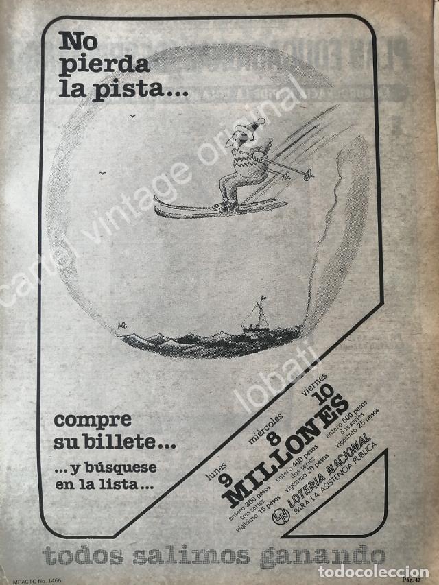 Poster collecting: CARTEL ANTIGUO ORIGINAL DE LOTERIA NACIONAL DIBUJO DE ABEL QUEZADA1960s /33