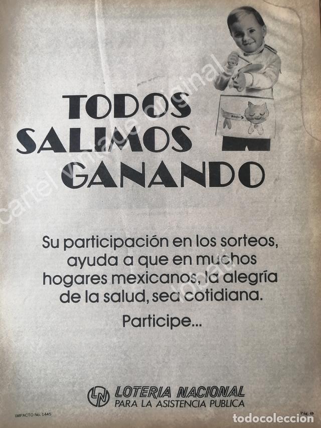 Poster collecting: CARTEL ANTIGUO ORIGINAL DE LOTERIA NACIONAL 1970s /34