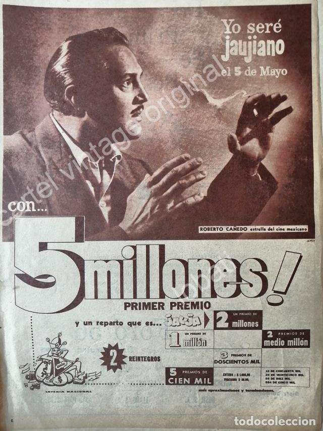 Poster collecting: CARTEL ANTIGUO ORIGINAL DE ROBERTO CA&Ntilde;EDO EN LA LOTERIA NACIONAL 1956 /44 FEP