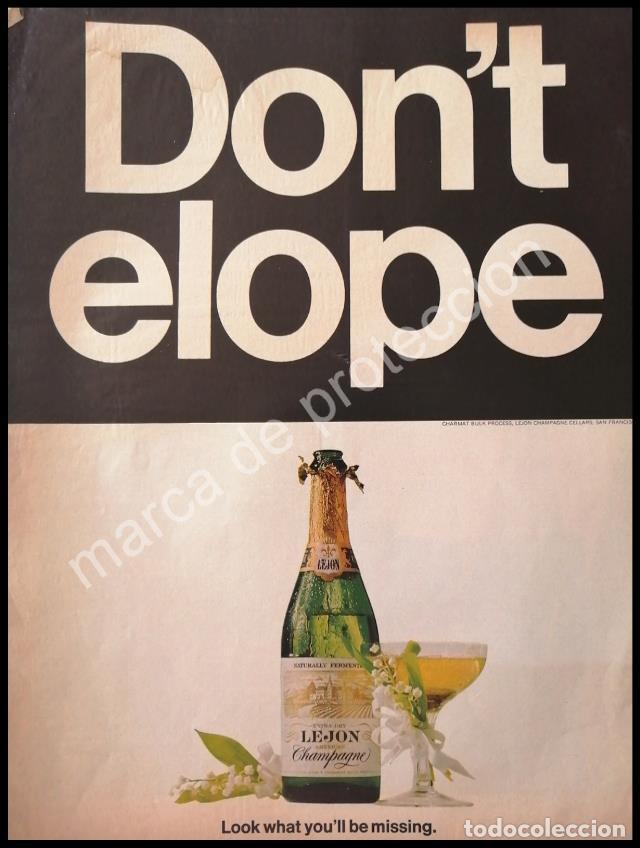 Poster collecting: CARTEL ANTIGUO ORIGINAL DE CHAMPAGNE LEJON 1960s