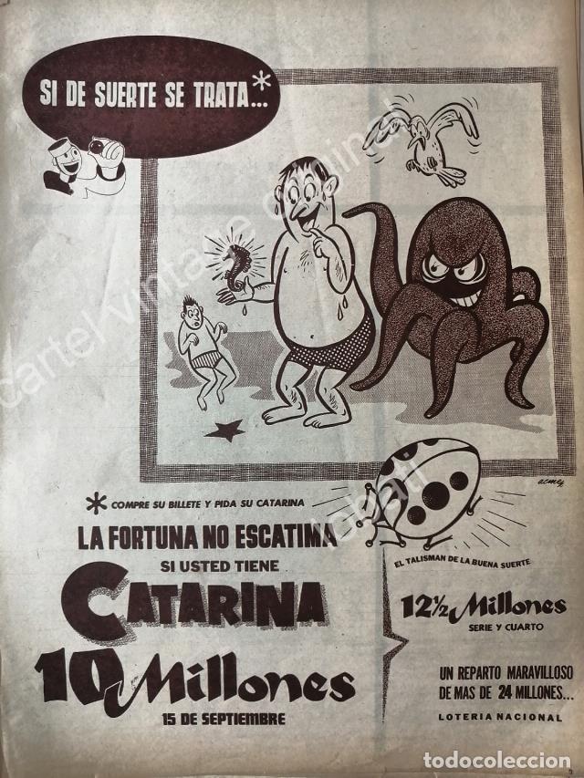 Poster collecting: CARTEL ANTIGUO ORIGINAL DE LA LOTERIA NACIONAL. 1955 /62