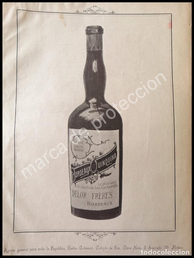 Poster collecting: CARTEL ANTIGUO ORIGINAL DE TONICO QUININA BORDEAUX 1898 / RARO