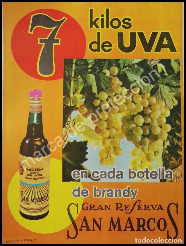 Poster collecting: CARTEL ANTIGUO ORIGINAL DE BRANDY SAN MARCOS 1971 / 2