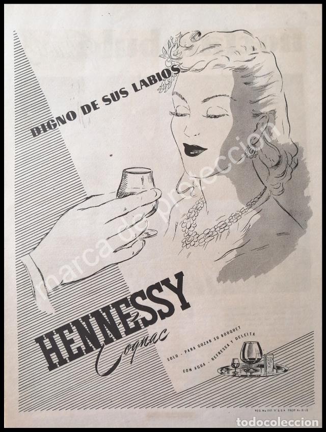 Poster collecting: CARTEL ANTIGUO ORIGINAL DE COGNAC HENESSY 1946