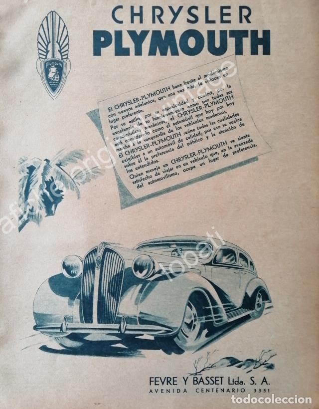 Poster collecting: CARTEL ANTIGUO ORIGINAL DE DE AUTOS CHRYSLER PLYMOUTH 1937
