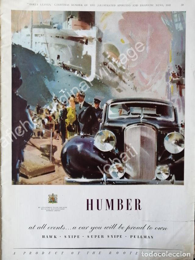 Poster collecting: CARTEL ANTIGUO ORIGINAL DE AUTOS HUMBER 1947 / SUPER RARO