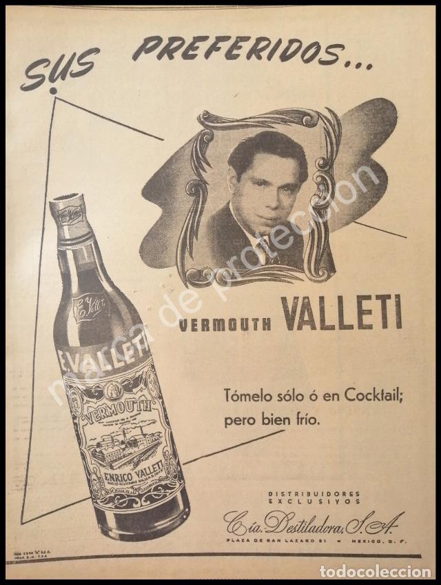 Poster collecting: CARTEL ANTIGUO ORIGINAL DE VINOS VALLETI VERMOUTH 1947 /3