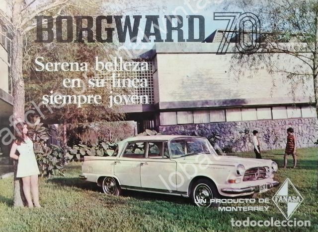 Poster collecting: CARTEL ANTIGUO ORIGINAL DE AUTOS BORGWARD 1970 DE MONTERREY NUEVO LEON
