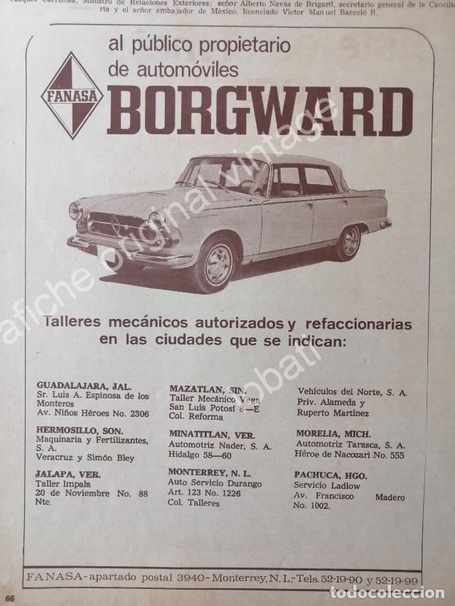 Poster collecting: CARTEL ANTIGUO ORIGINAL DE AUTOS BORGWARD 1971 MONTERREY, MEXICO