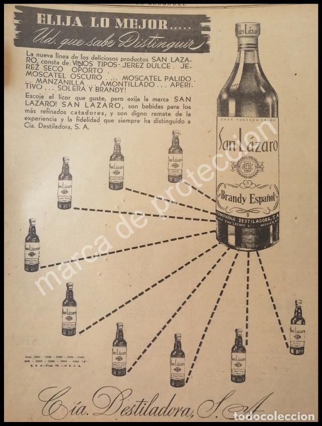 Poster collecting: CARTEL ANTIGUO ORIGINAL DE VINOS SAN LAZARO 1947 /4