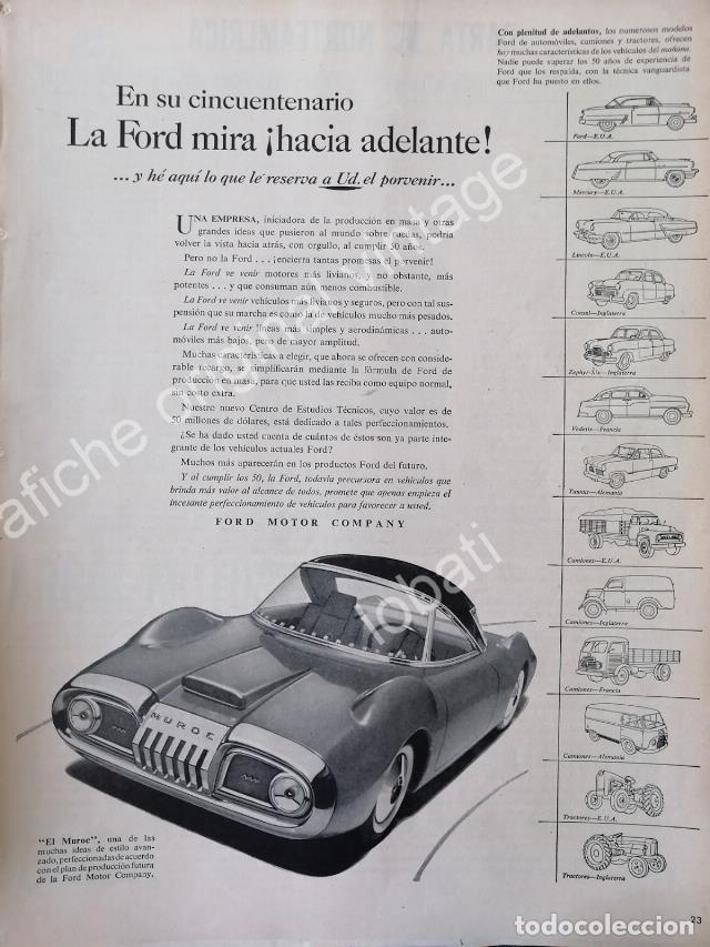Poster collecting: CARTEL ANTIGUO ORIGINAL DE AUTOS FORD MUROC 1953 SUPER RARO