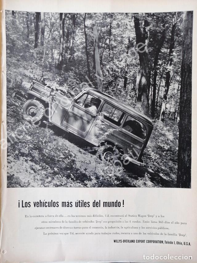 Poster collecting: CARTEL ANTIGUO ORIGINAL DE AUTOS CAMIONETA PICKUP WILLYS ESTATION WAGON 1955