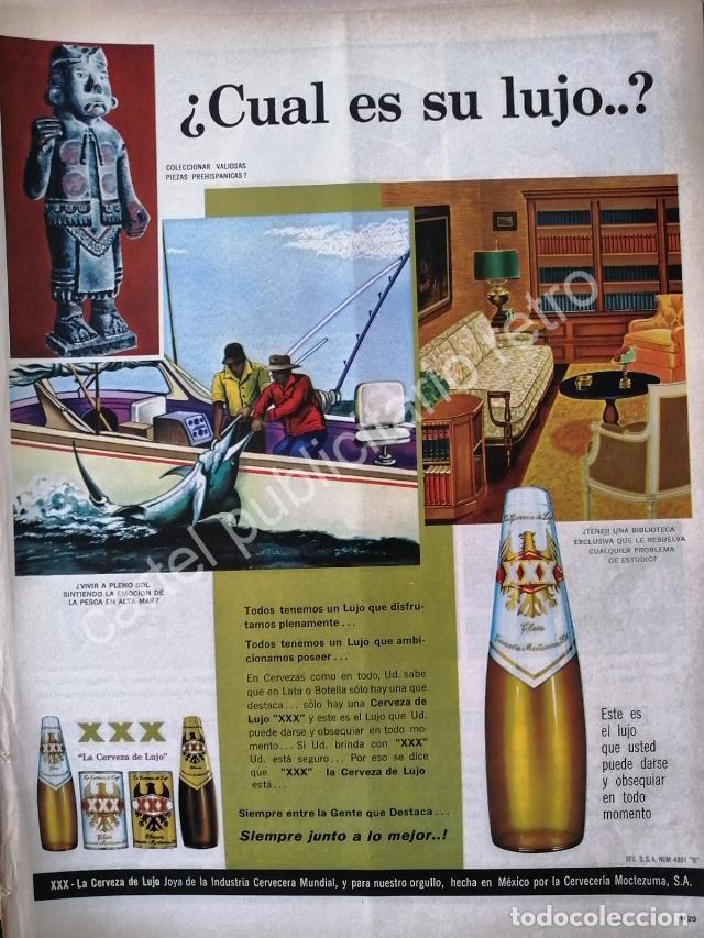 Poster collecting: CARTEL ANTIGUO ORIGINAL DE CERVEZA XXX 1960s CERVECERIA MOCTEZUMA /3