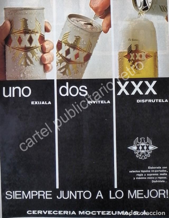 Poster collecting: CARTEL ANTIGUO ORIGINAL DE CERVEZA XXX 1967 CERVECERIA MOCTEZUMA /10