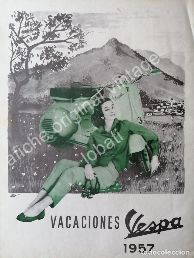 Poster collecting: CARTEL ANTIGUO ORIGINAL DE MOTOCICLETAS VESPA 1957