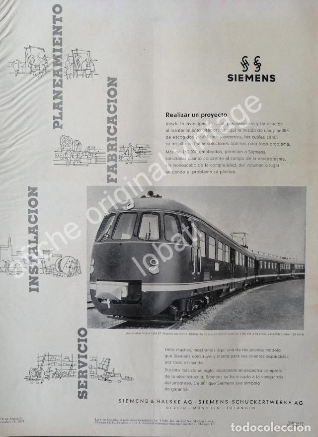Poster collecting: CARTEL ANTIGUO ORIGINAL DE LOCOMOTORAS SIEMENS 1957 / RARO