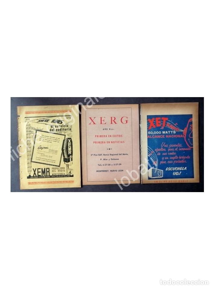 Poster collecting: CARTEL ANTIGUO ORIGINAL DE SET DE 3. RADIO DIFUSORAS DE MONTERREY .1940s-60s