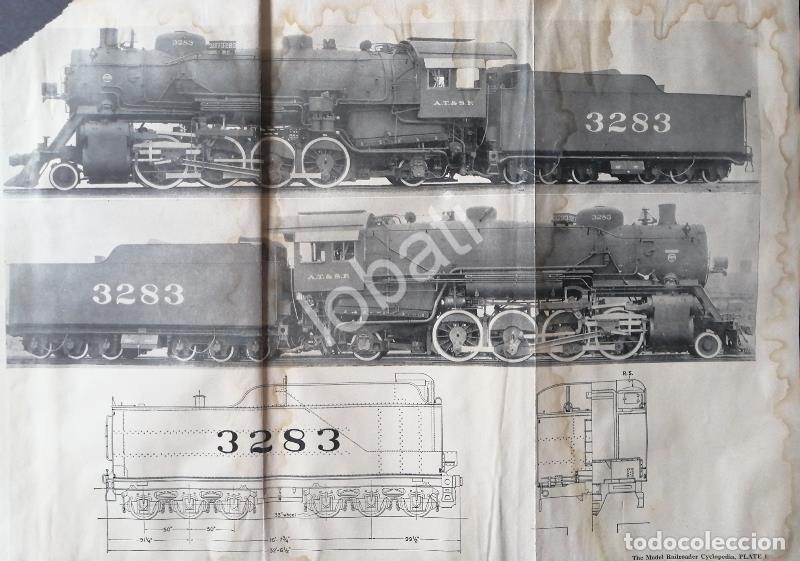 Poster collecting: GRABADO ANTIGUO LOCOMOTORA AT&SF 1928 / A11