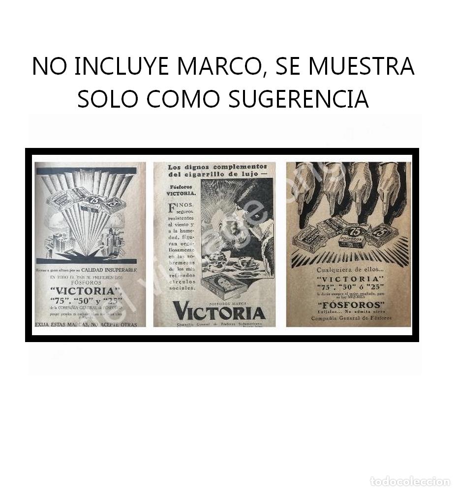Poster collecting: CARTEL ANTIGUO ORIGINAL DE 3 AFICHES DE FOSFOROS 1927