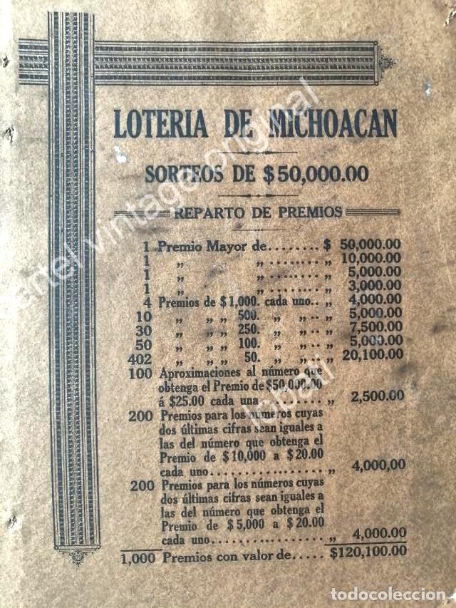 Poster collecting: CARTEL ANTIGUO ORIGINAL DE LA LOTERIA DE MICHOACAN 1913 / MUY RARO